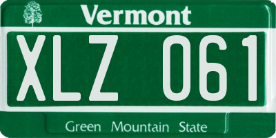 VT license plate XLZ061