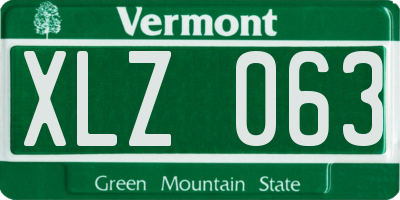 VT license plate XLZ063