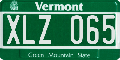VT license plate XLZ065
