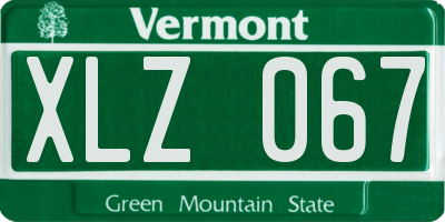 VT license plate XLZ067