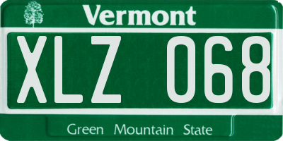 VT license plate XLZ068