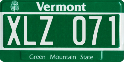 VT license plate XLZ071