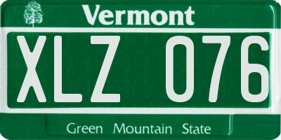 VT license plate XLZ076