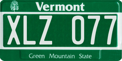 VT license plate XLZ077