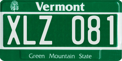 VT license plate XLZ081