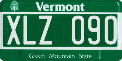 VT license plate XLZ090