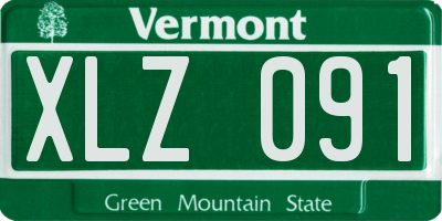 VT license plate XLZ091