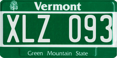 VT license plate XLZ093