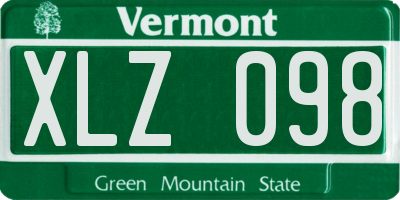 VT license plate XLZ098