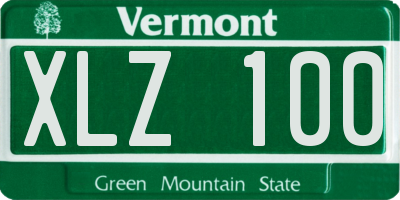 VT license plate XLZ100