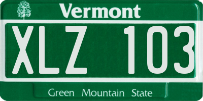 VT license plate XLZ103