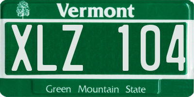 VT license plate XLZ104