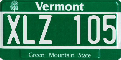 VT license plate XLZ105