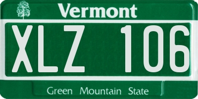 VT license plate XLZ106