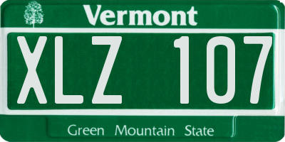 VT license plate XLZ107
