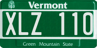 VT license plate XLZ110
