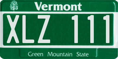 VT license plate XLZ111