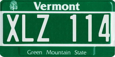 VT license plate XLZ114