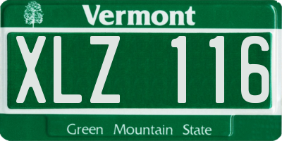 VT license plate XLZ116