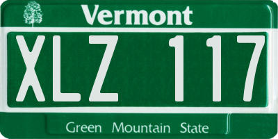 VT license plate XLZ117