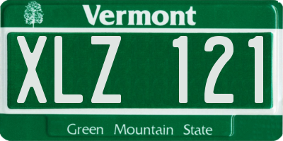 VT license plate XLZ121