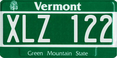VT license plate XLZ122