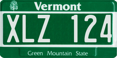 VT license plate XLZ124