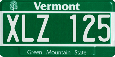 VT license plate XLZ125