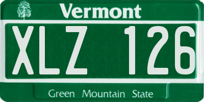 VT license plate XLZ126