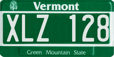 VT license plate XLZ128