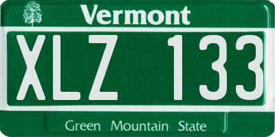 VT license plate XLZ133