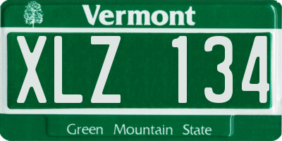 VT license plate XLZ134