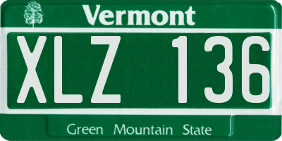 VT license plate XLZ136