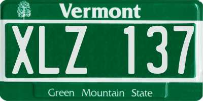 VT license plate XLZ137