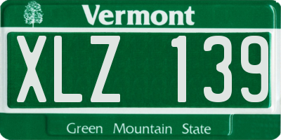 VT license plate XLZ139