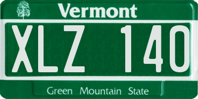 VT license plate XLZ140