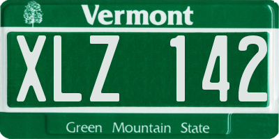 VT license plate XLZ142