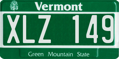 VT license plate XLZ149