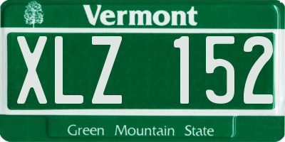 VT license plate XLZ152