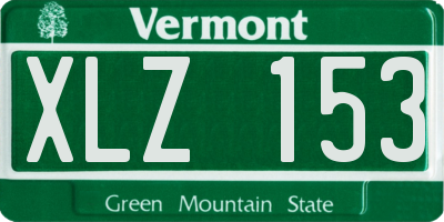 VT license plate XLZ153