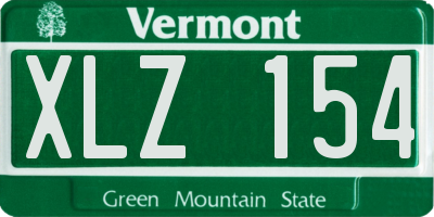 VT license plate XLZ154
