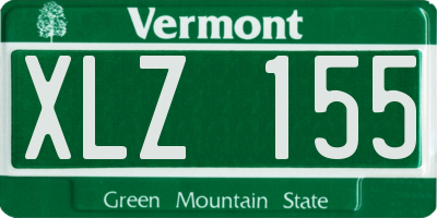 VT license plate XLZ155