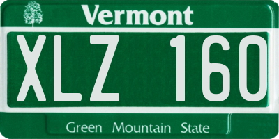 VT license plate XLZ160