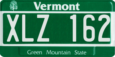 VT license plate XLZ162