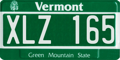 VT license plate XLZ165