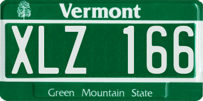 VT license plate XLZ166