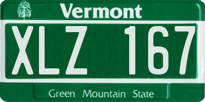 VT license plate XLZ167
