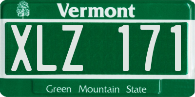 VT license plate XLZ171