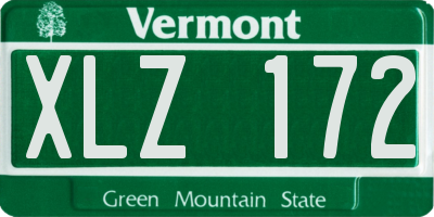 VT license plate XLZ172