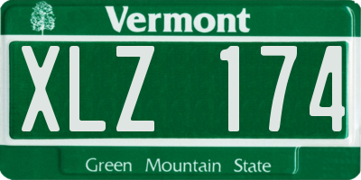 VT license plate XLZ174